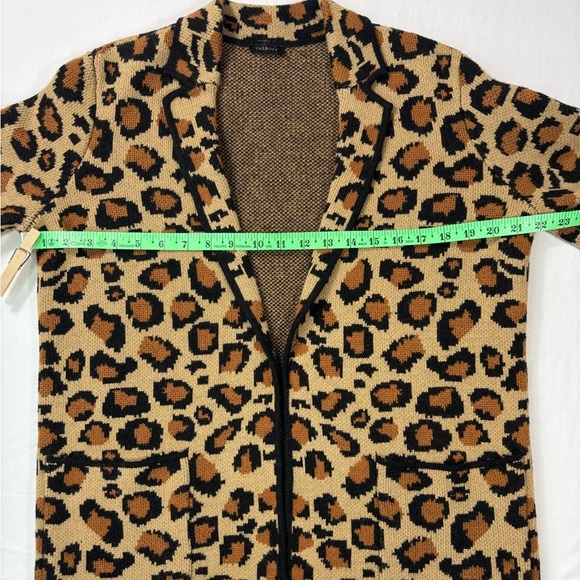 Talbots Wool Blend Leopard Print Open Front Sweater Blazer - Picture 6 of 14